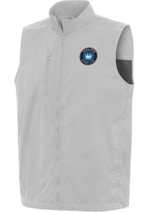 Antigua Charlotte FC Mens Grey Brisk Sleeveless Jacket