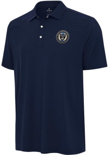 Antigua Philadelphia Union Mens Navy Blue Western Short Sleeve Polo