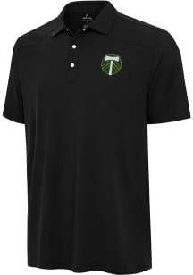 Antigua Portland Timbers Mens Black Western Short Sleeve Polo