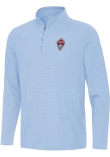 Antigua Colorado Rapids Mens Light Blue Twine Long Sleeve Qtr Zip Pullover