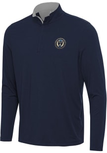 Antigua Philadelphia Union Mens Navy Blue Content Long Sleeve Qtr Zip Pullover