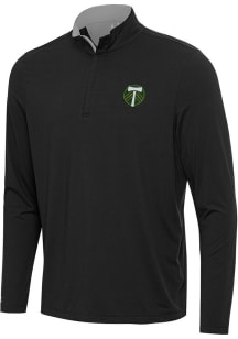 Antigua Portland Timbers Mens Black Content Long Sleeve Qtr Zip Pullover