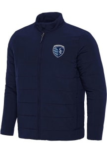 Antigua Sporting Kansas City Mens Navy Blue Swelter Filled Jacket