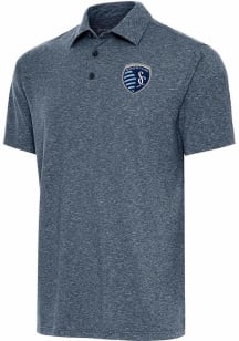Antigua Sporting Kansas City Navy Blue Par 3 Big and Tall Polo