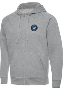 Antigua Charlotte FC Mens Grey Victory Big and Tall Light Weight Jacket