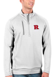 Antigua Rutgers Scarlet Knights Mens White Generation Long Sleeve Qtr Zip Pullover