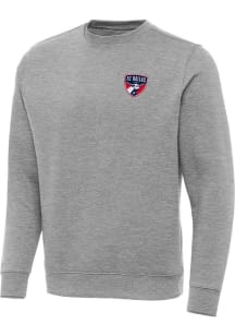Antigua FC Dallas Mens Grey Victory Big and Tall Crew Sweatshirt