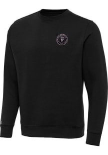 Antigua Inter Miami CF Mens Black Victory Big and Tall Crew Sweatshirt