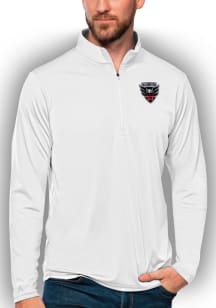 Antigua DC United Mens White Tribute Long Sleeve Qtr Zip Pullover