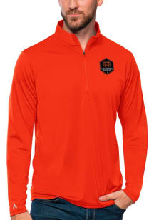 Antigua Houston Dynamo Mens Orange Tribute Long Sleeve Qtr Zip Pullover