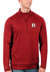 Antigua Rutgers Scarlet Knights Mens Red Generation Long Sleeve Qtr Zip Pullover