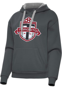Antigua Toronto FC Womens Charcoal Full Front Victory Hooded Sweatshirt