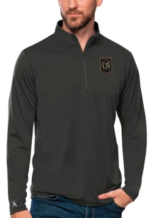 Antigua Los Angeles FC Mens Grey Tribute Long Sleeve Qtr Zip Pullover