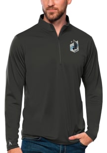 Antigua Minnesota United FC Mens Grey Tribute Long Sleeve Qtr Zip Pullover