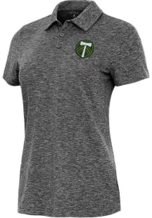 Antigua Portland Timbers Womens Black Matter Short Sleeve Polo Shirt