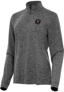 Antigua Inter Miami CF Womens Black Mentor Qtr Zip Pullover