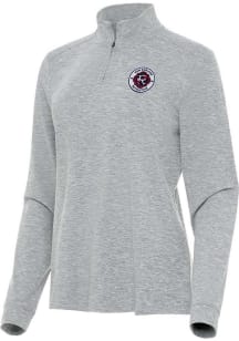 Antigua New England Revolution Womens Grey Mentor Qtr Zip Pullover