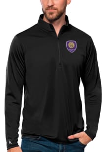 Antigua Orlando City SC Mens Black Tribute Long Sleeve Qtr Zip Pullover