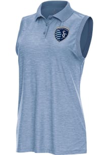 Antigua Sporting Kansas City Womens Blue Recap Polo Shirt
