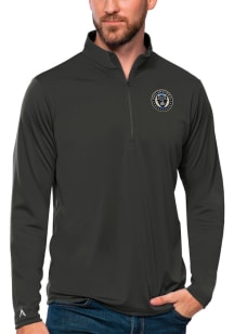 Antigua Philadelphia Union Mens Grey Tribute Long Sleeve Qtr Zip Pullover