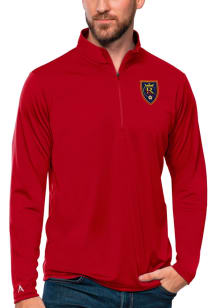 Antigua Real Salt Lake Mens Red Tribute Long Sleeve Qtr Zip Pullover