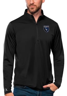Antigua San Jose Earthquakes Mens Black Tribute Long Sleeve Qtr Zip Pullover