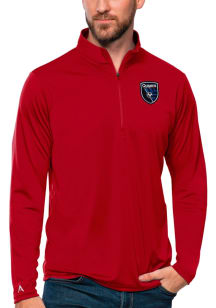 Antigua San Jose Earthquakes Mens Red Tribute Long Sleeve Qtr Zip Pullover