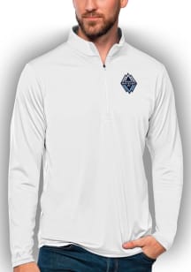 Antigua Vancouver Whitecaps FC Mens White Tribute Long Sleeve Qtr Zip Pullover