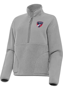 Antigua FC Dallas Womens Grey Figure Qtr Zip