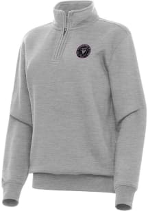 Antigua Inter Miami CF Womens Grey Victory Qtr Zip