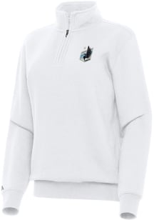 Antigua Minnesota United FC Womens White Victory Qtr Zip