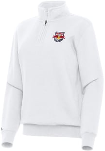 Antigua New York Red Bulls Womens White Victory Qtr Zip