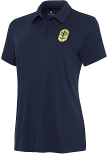Antigua Nashville SC Womens Navy Blue Reprocess Recycled Short Sleeve Polo Shirt