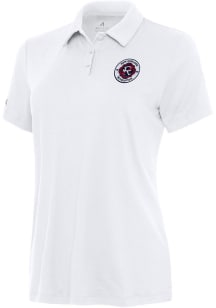 Antigua New England Revolution Womens White Reprocess Recycled Short Sleeve Polo Shirt