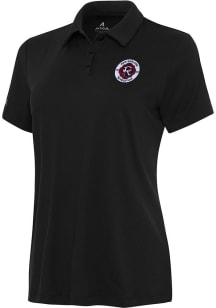 Antigua New England Revolution Womens Black Reprocess Recycled Short Sleeve Polo Shirt