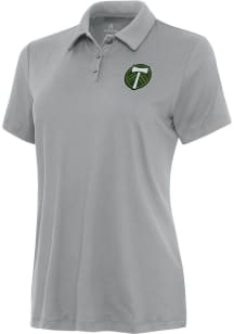 Antigua Portland Timbers Womens Grey Reprocess Recycled Short Sleeve Polo Shirt