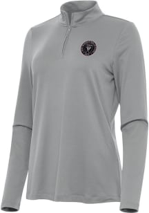 Antigua Inter Miami CF Womens Grey Reprocess Recycled Qtr Zip