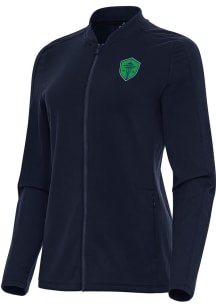 Antigua Seattle Sounders FC Womens Navy Blue Continual Light Weight Jacket