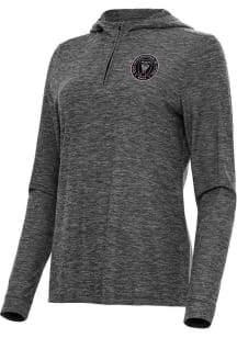 Antigua Inter Miami CF Womens Black Daybreak Qtr Zip