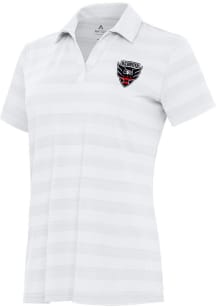 Antigua DC United Womens White Tunnel Short Sleeve Polo Shirt