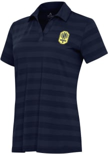 Antigua Nashville SC Womens Navy Blue Tunnel Short Sleeve Polo Shirt