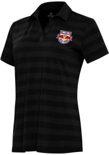 Antigua New York Red Bulls Womens Black Tunnel Short Sleeve Polo Shirt