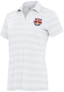 Antigua New York Red Bulls Womens White Tunnel Short Sleeve Polo Shirt