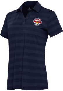 Antigua New York Red Bulls Womens Navy Blue Tunnel Short Sleeve Polo Shirt