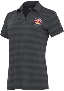 Antigua New York Red Bulls Womens Grey Tunnel Short Sleeve Polo Shirt