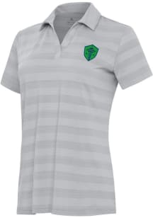 Antigua Seattle Sounders FC Womens Grey Tunnel Short Sleeve Polo Shirt