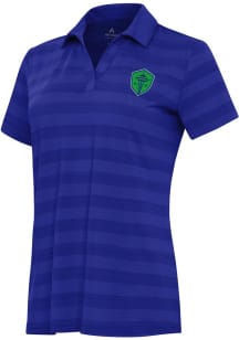 Antigua Seattle Sounders FC Womens Blue Tunnel Short Sleeve Polo Shirt