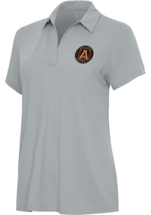 Antigua Atlanta United FC Womens Grey Era Short Sleeve Polo Shirt