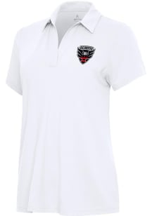 Antigua DC United Womens White Era Short Sleeve Polo Shirt