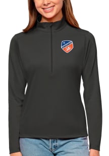 Antigua FC Cincinnati Womens Grey Tribute Qtr Zip Pullover